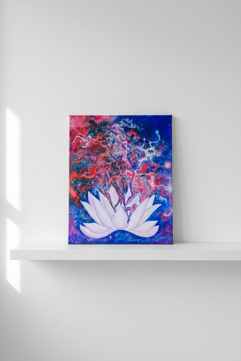 Flat Canvas Panel on White Shelf