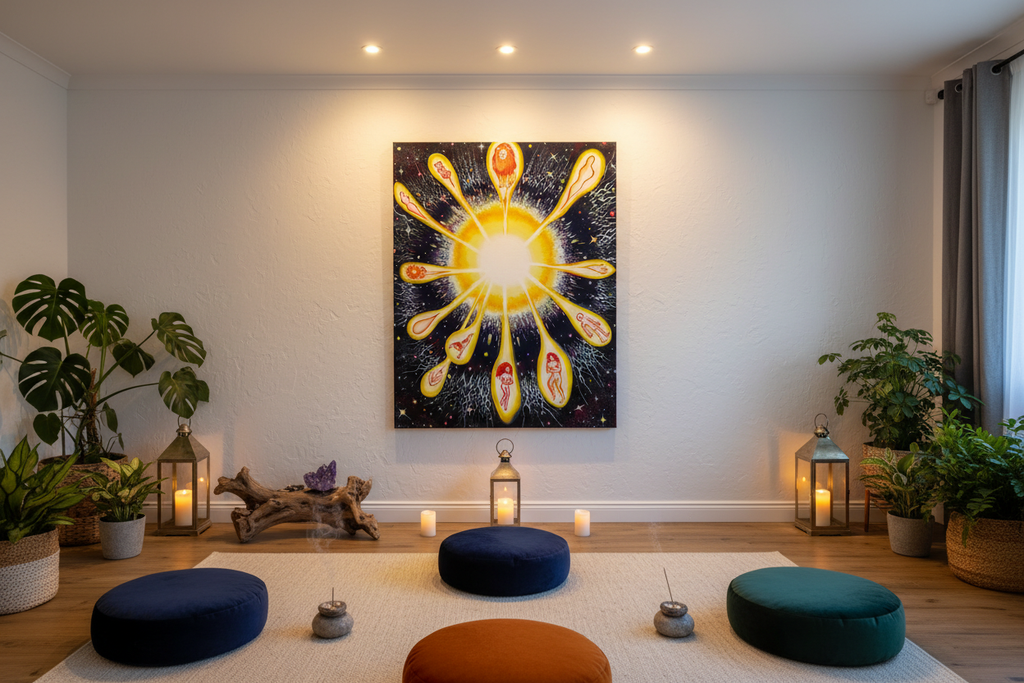 Beings of the Sun — Original Acrylic Painting 30"×40"